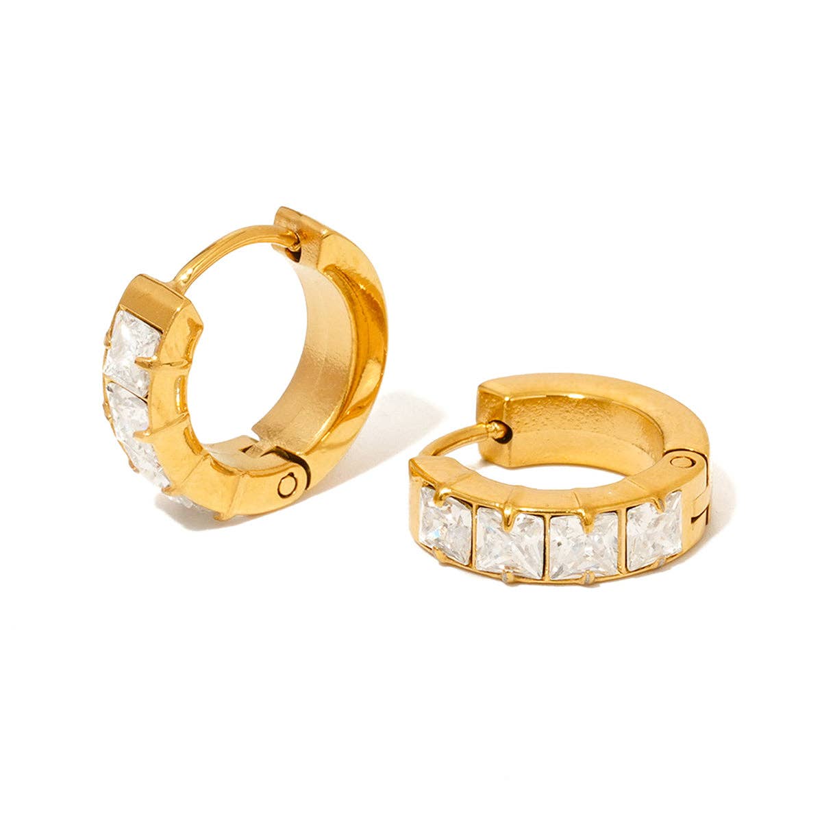 Demi Diamond Huggie Hoops