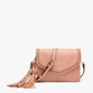 Sloane Flapover Crossbody w/ Whipstitch and Tassel