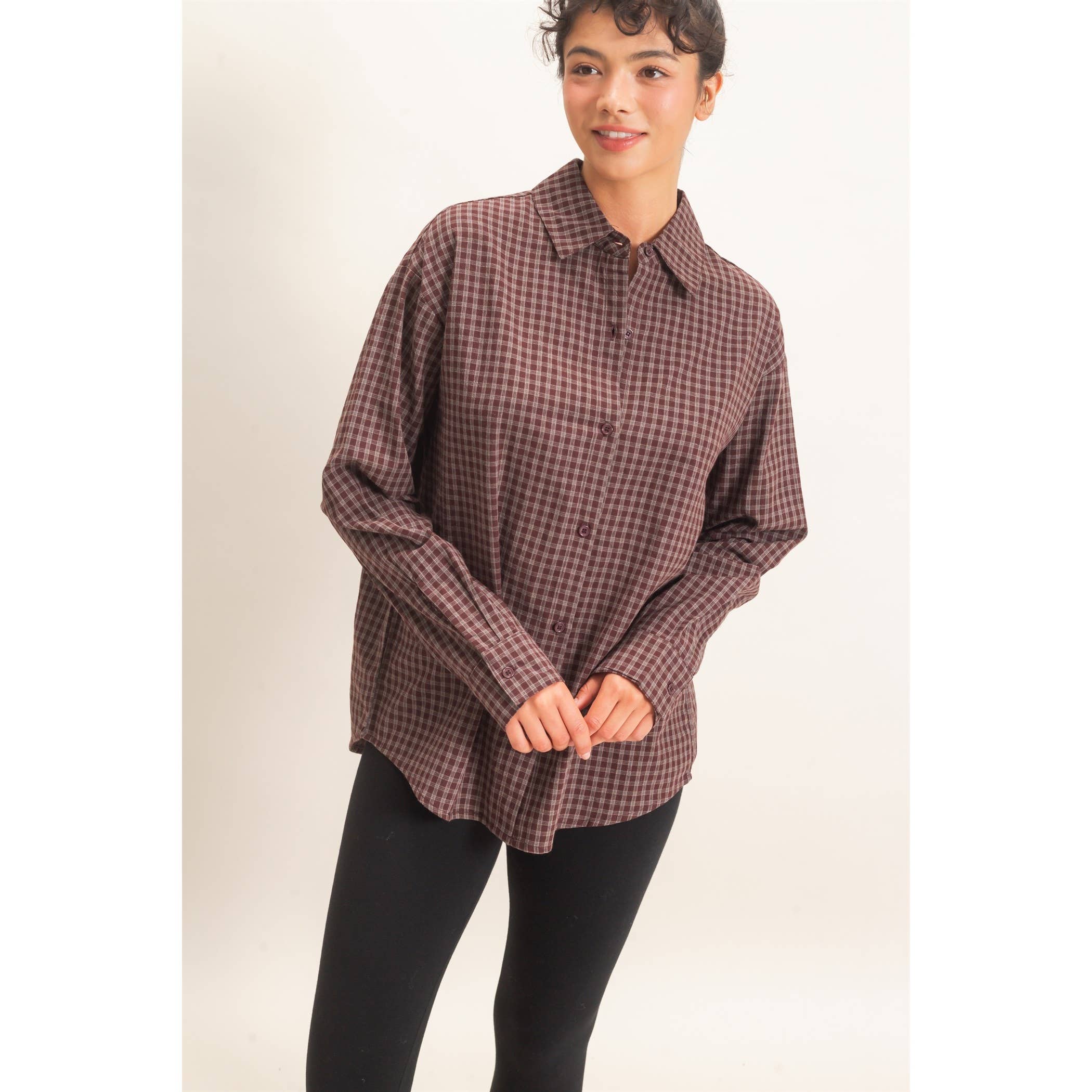 Plaid Button-Up Shirt