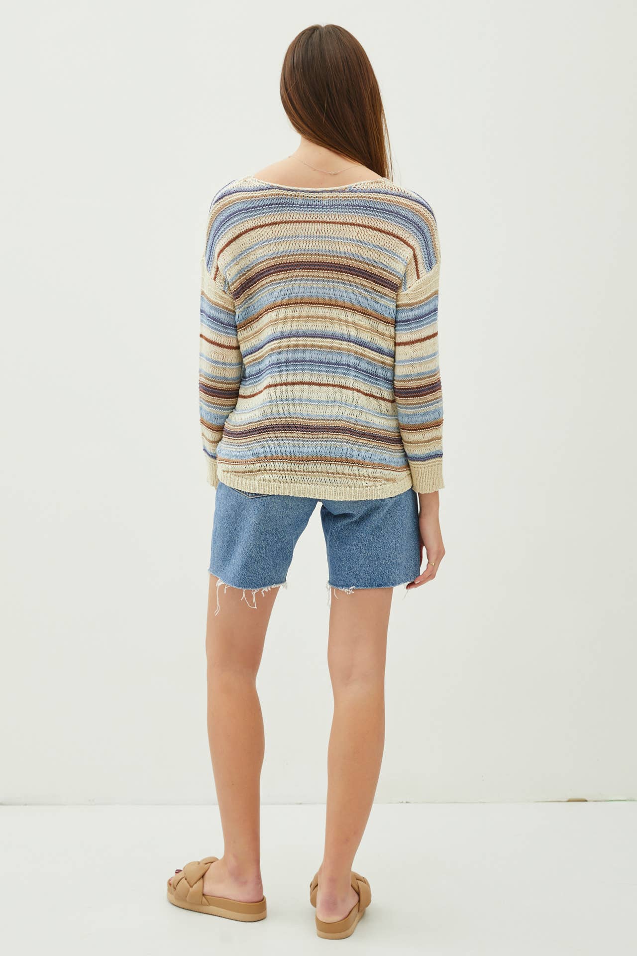 VINTAGE AUTUMN STRIPED BREEZY SWEATER