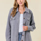 Fleece Knit Button-Down Shacket W/ Patch Pocket