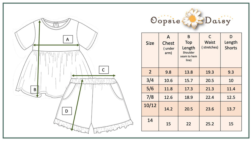 Kids Stripe Pocket Ruffle Short Set