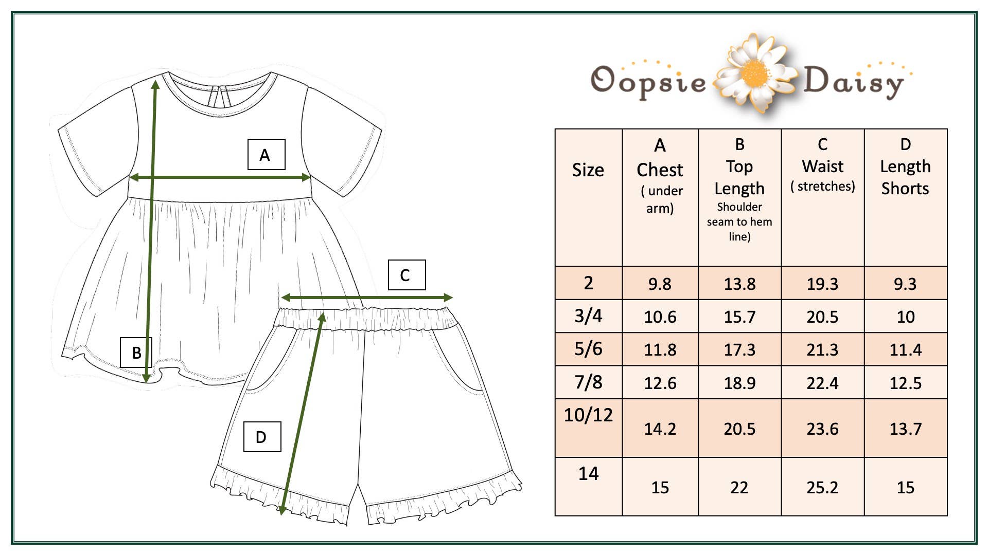 Kids Stripe Pocket Ruffle Short Set