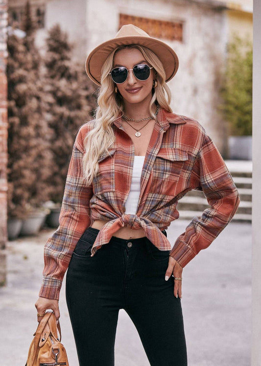 Oversized Loose Plaid Shirt