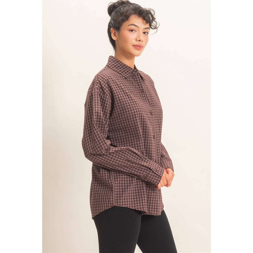 Plaid Button-Up Shirt