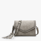Sloane Flapover Crossbody w/ Whipstitch and Tassel