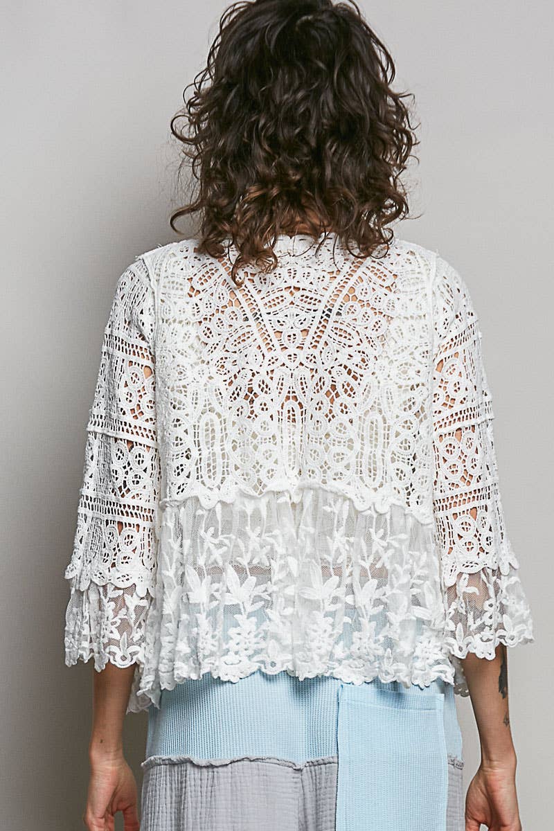 Crochet Floral Lace Cardigan