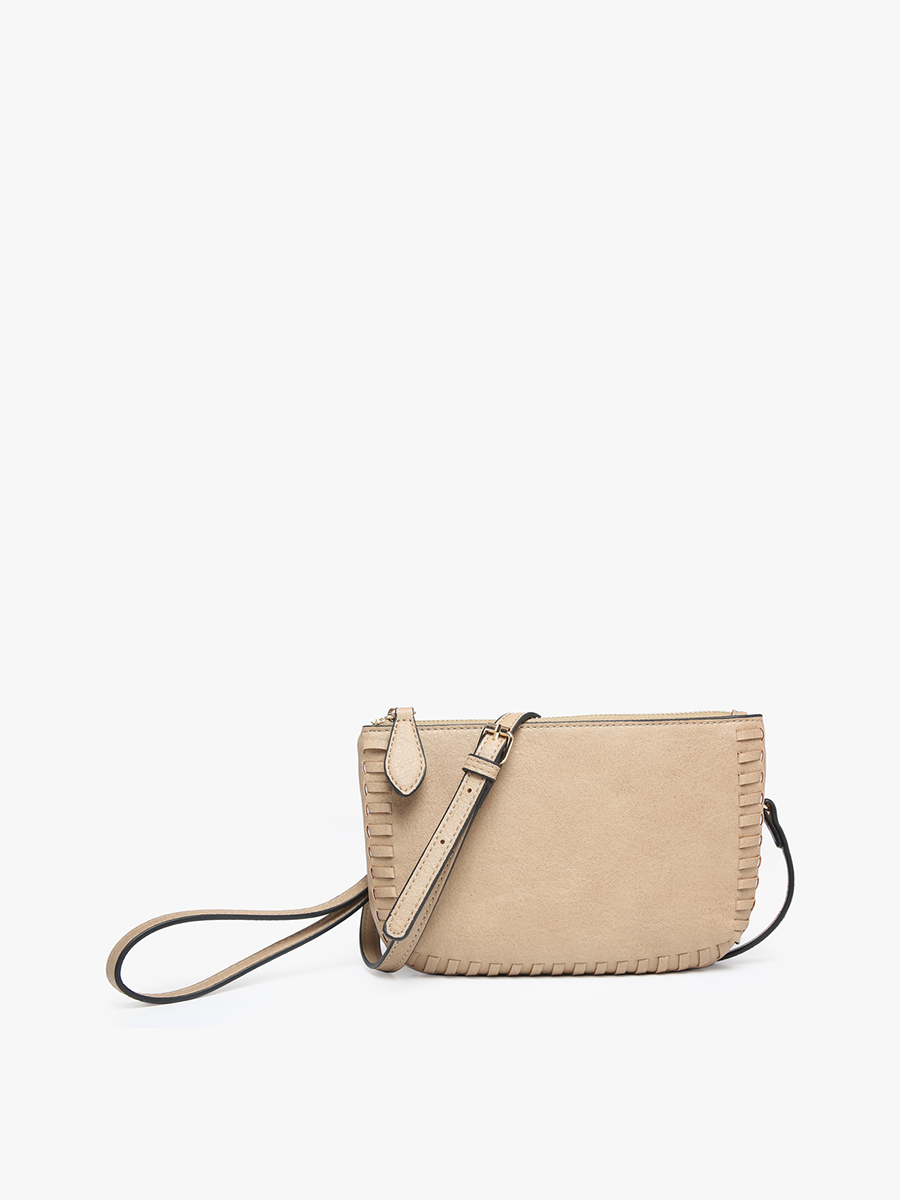 Dual Compartment Whipstitch Crossbody