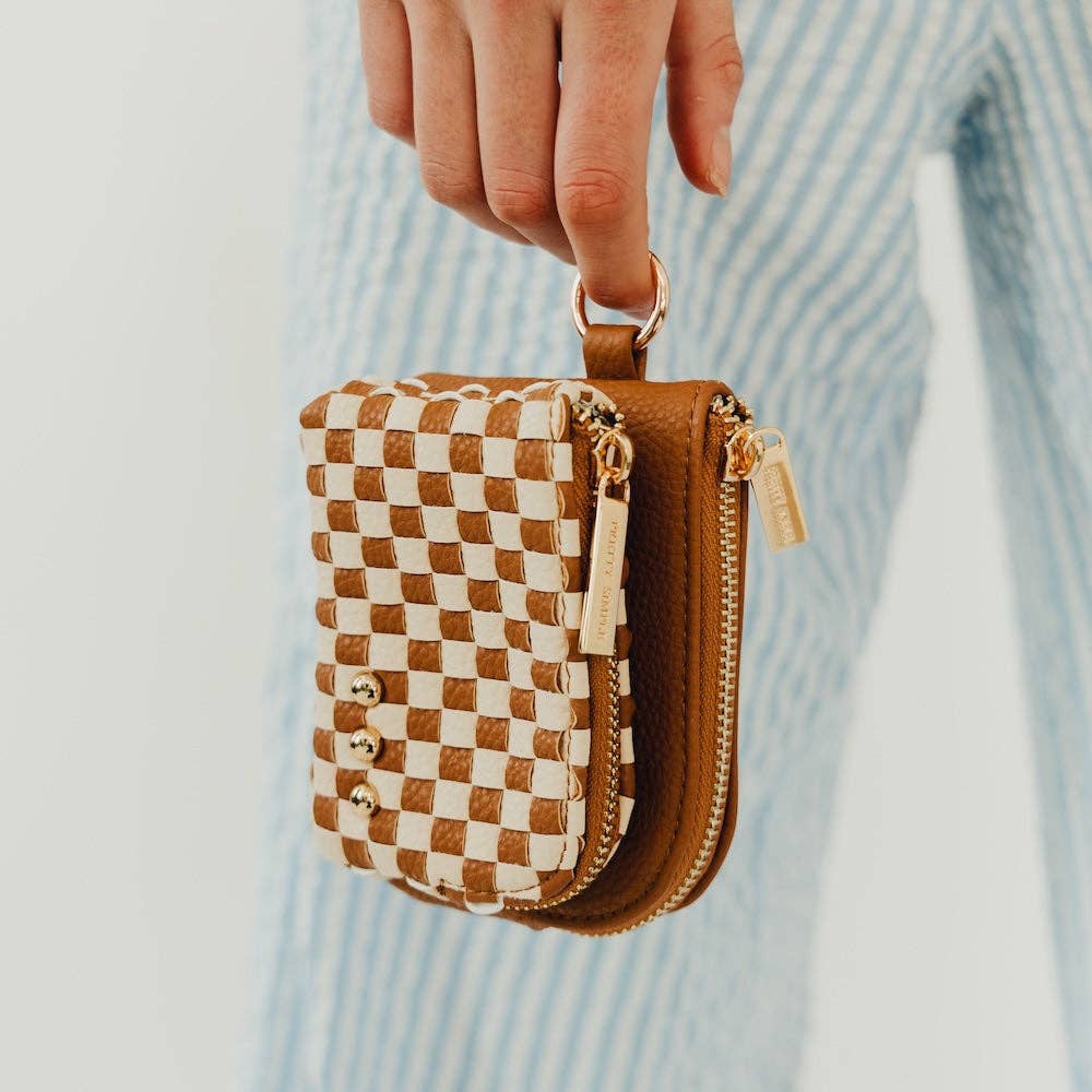 Woven Cameron Double Zip Card Wallet