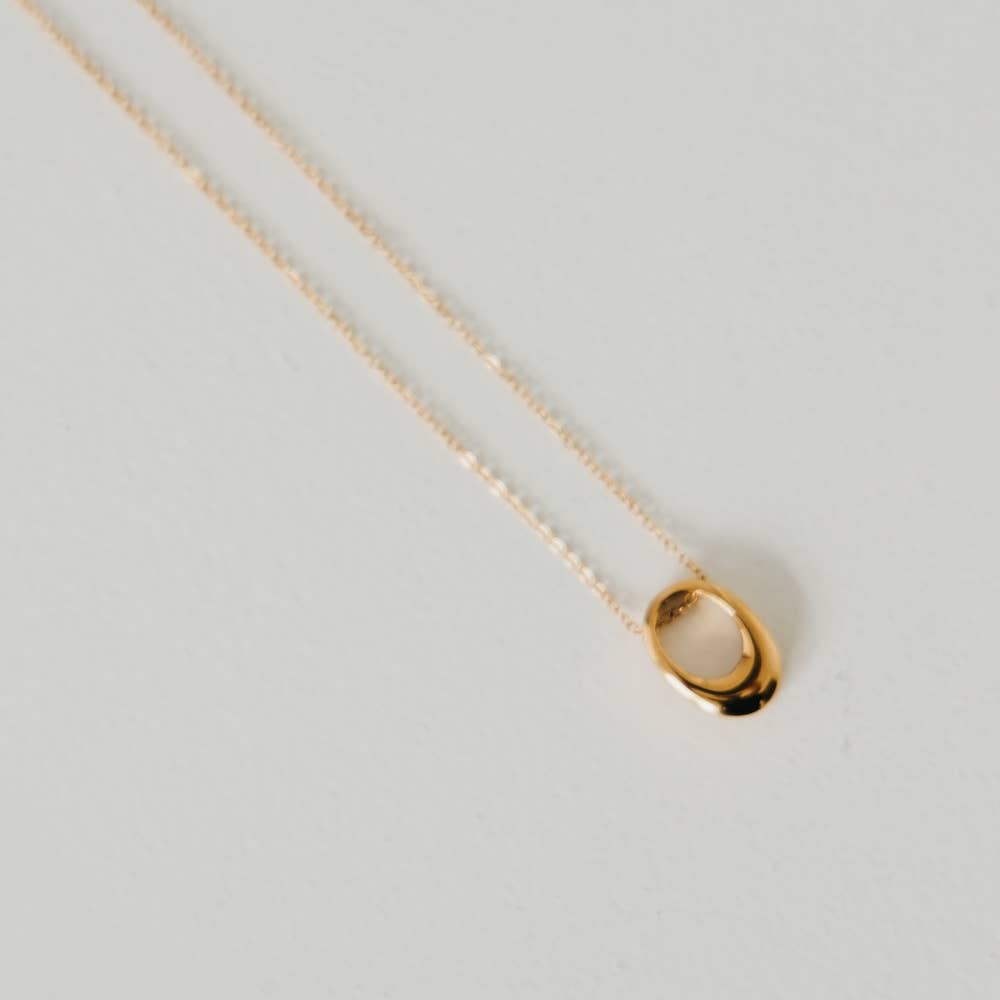 Mini Open Oval Pendant Necklace - WATERPROOF