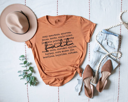 FALL WORDS GRAPHIC TEE