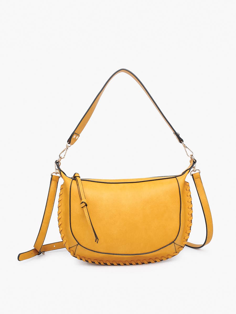 Sierra Structured Shoulder Bag w/ Whipstitch Detail