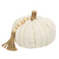 Cream Ribbed Pumpkin w/Beaded Tassel