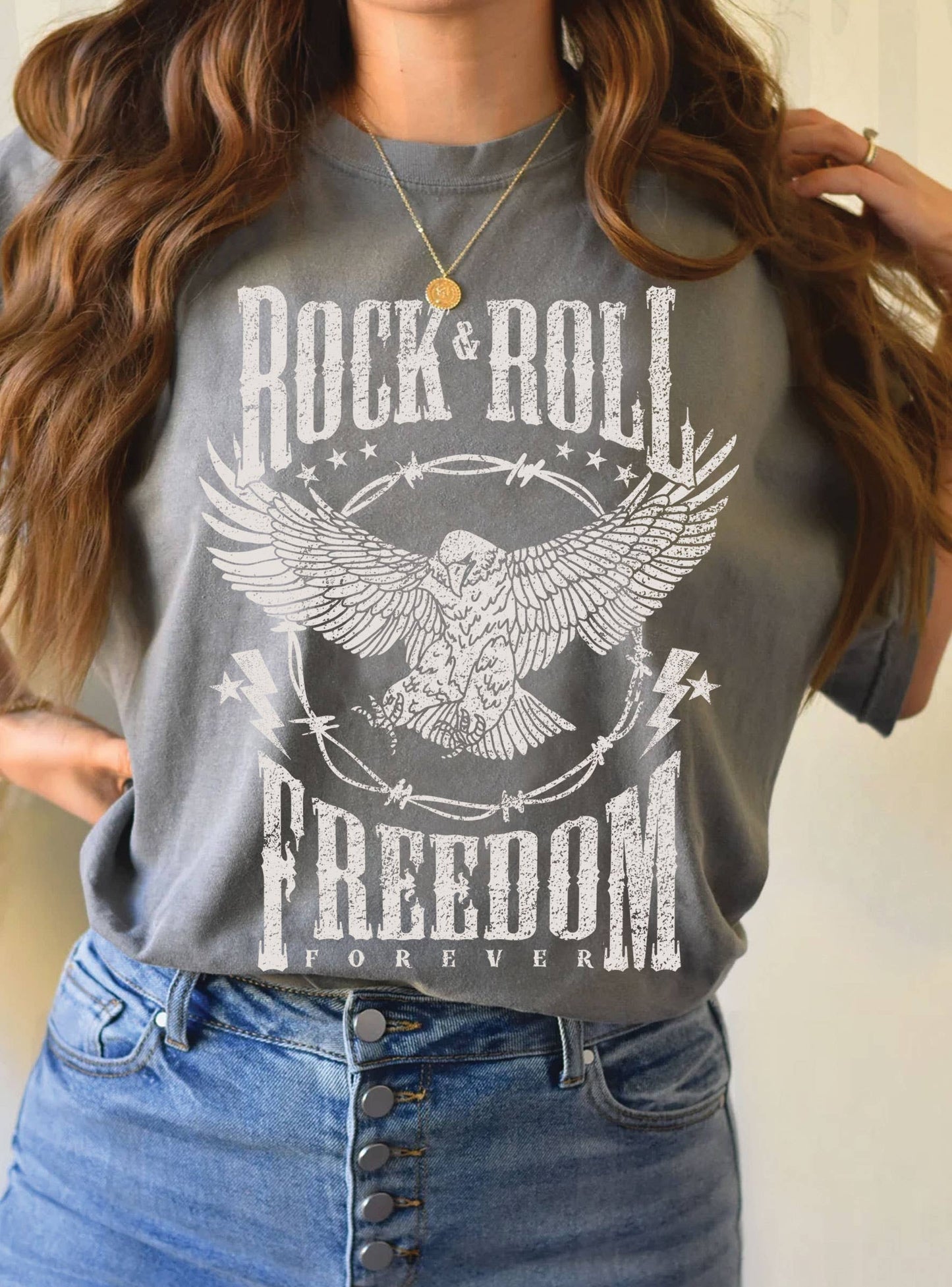 ROCK & ROLL FREEDOM EAGLE GRAPHIC TEE