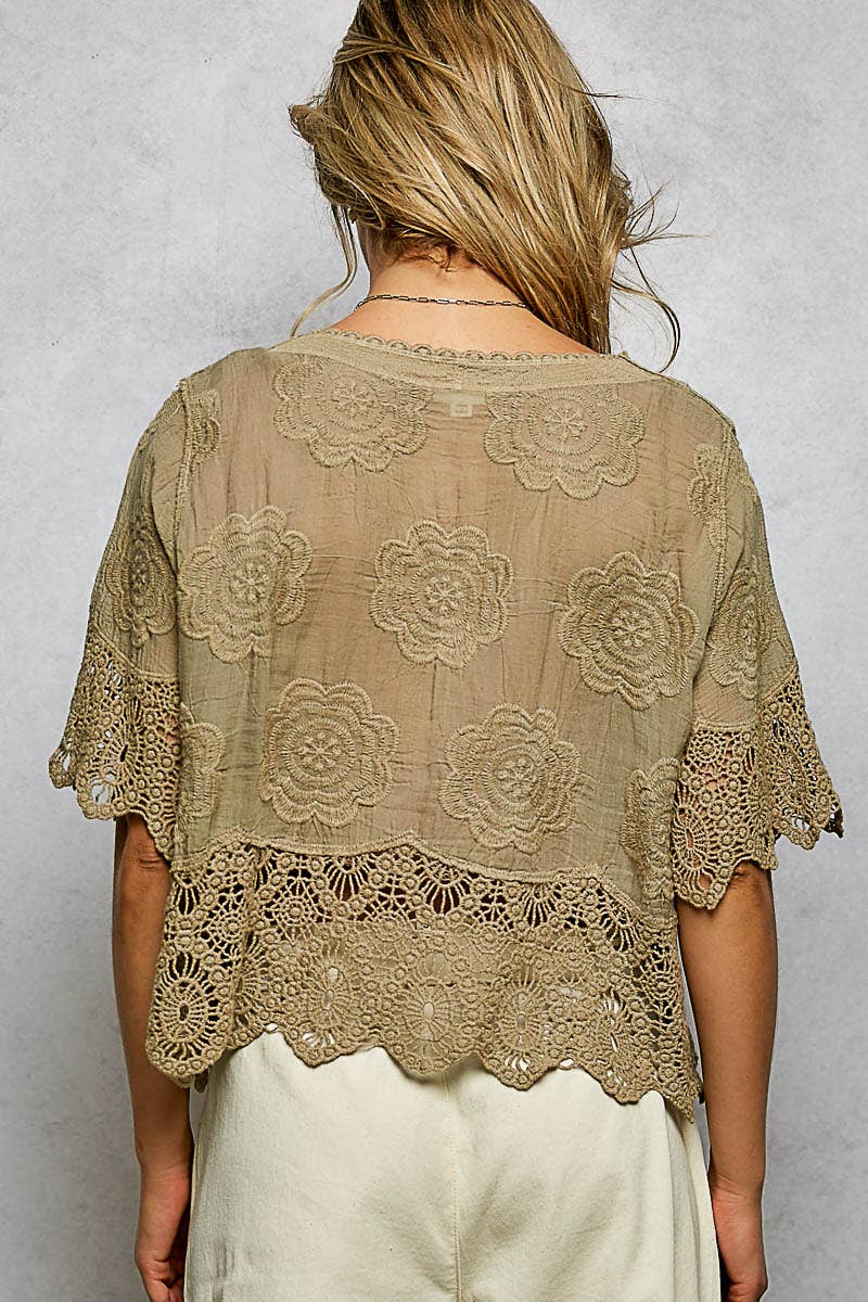 Crochet Short Sleeve Top