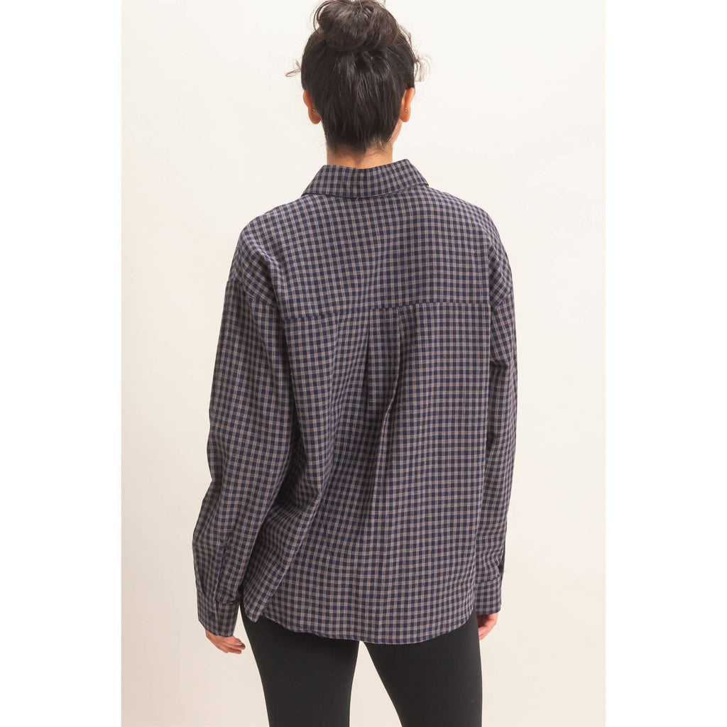 Plaid Button-Up Shirt