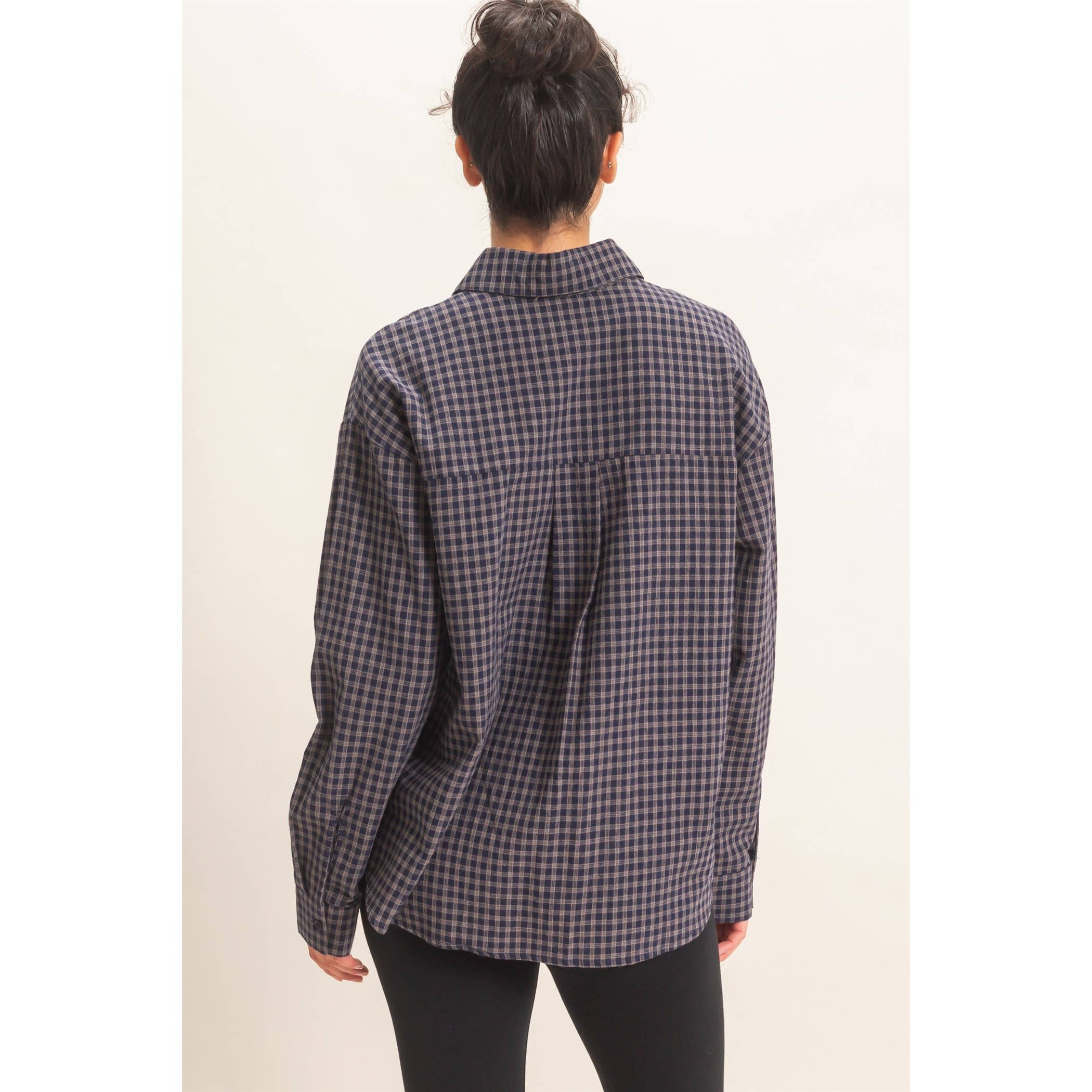 Plaid Button-Up Shirt