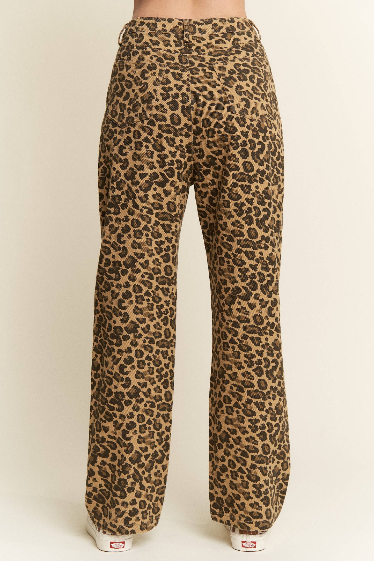 Leopard Print Denim Pants