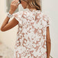 Floral Print Ruffle Short Sleeve Summer Tops