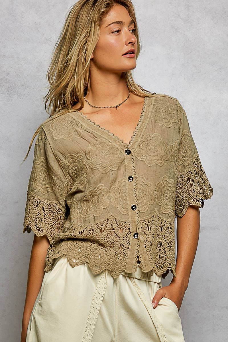 Crochet Short Sleeve Top