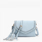 Sloane Flapover Crossbody w/ Whipstitch and Tassel