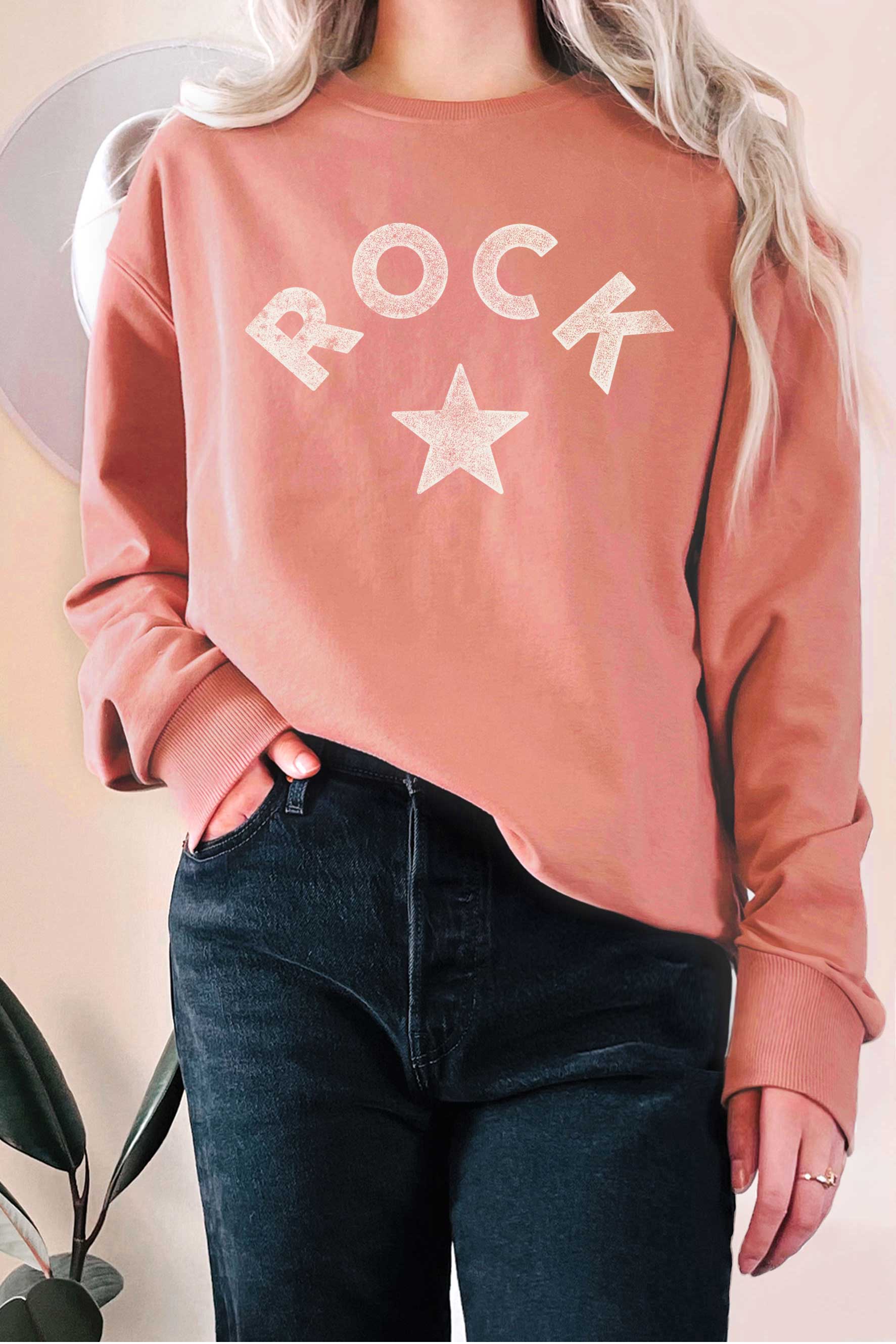 ROCK STAR GRAPHIC TERRY SWEATSHIRT