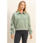 Collar Snap Buttoned Sweatshirt
