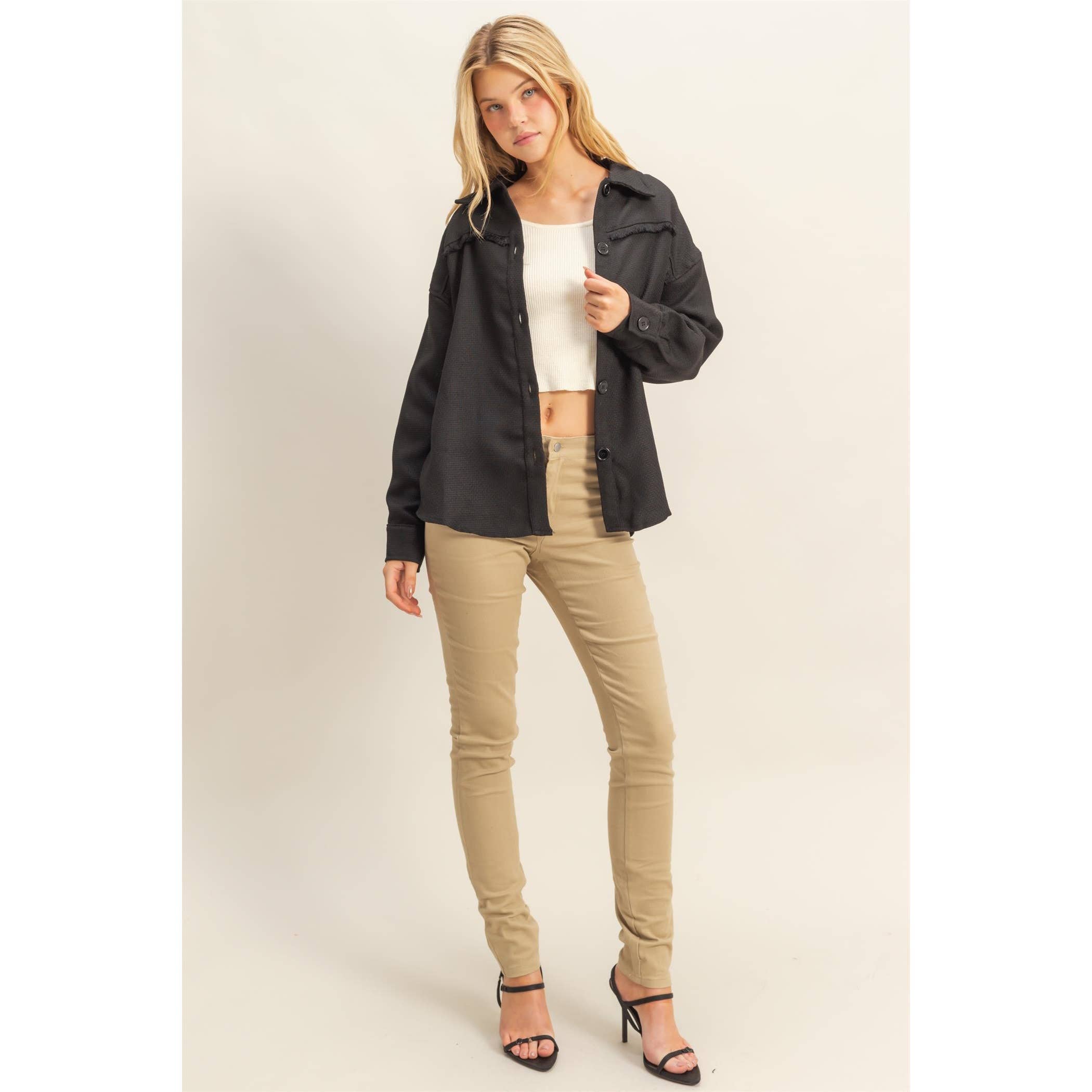 Chic Fray Detail Shacket